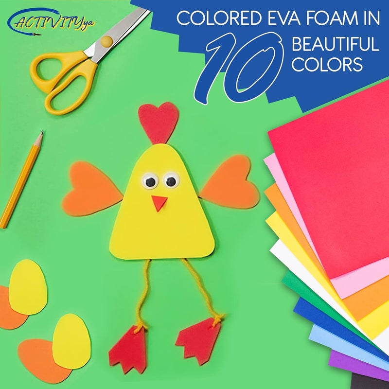 ACTIVITYYA Green EVA Foam Sheets, 9 x 12 Inch, 2mm Thick Handicraft Foam Paper for Arts and Crafts, by - 10 Sheets - Image 5